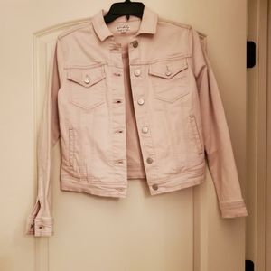 blush pink denim jacket